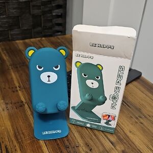 Phone Pets Bear Stand - Teal